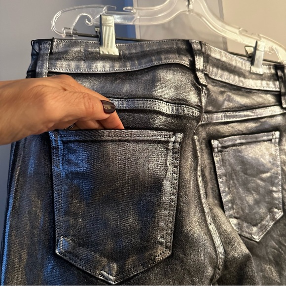 JOE'S JEANS Silver Metallic finish The Luna High Rise Cigarette Ankle sz 29 - Picture 10 of 15